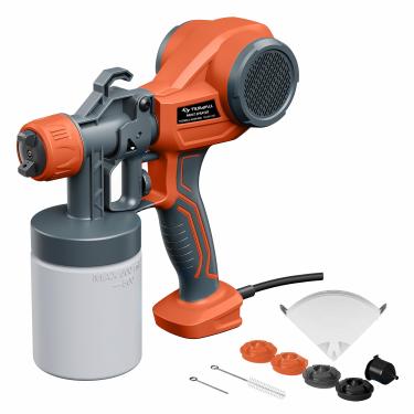 Imagem de TILSWALL Pistola De Pintura Elétrica Hvlp Leve Com 4 Bicos E 3 Padrões, 100 Din-S, Ideal Para Móveis, Cercas, Paredes, Armários, Faça Você Mesmo