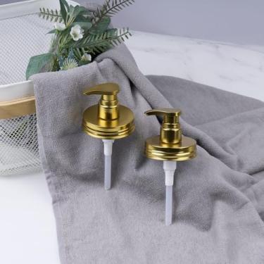 Imagem de Bomba dispensadora de sabonete, tampas de dispensador de sabão de plástico para frasco de boca regular, desinfetante, loção, xampu, condicionador (pacote com 2, prata)