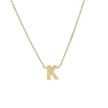 Imagem de 1 conjunto de letras A-Z banhado a prata com colar de diamantes para mulheres, colar feminino, joia fina, presente para mamãe, 48.5cm, Cobre, Sem Pedra Preciosa