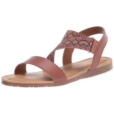 Imagem de Bella Vita Sandália rasteira feminina, Couro castanho/várias cobras, 9.5 X-Wide