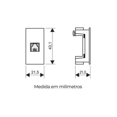 Imagem de Módulo Tomada Para Telefone Fame Habitat Onix Rj11 2 Vias Onix
