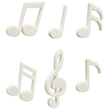 Imagem de Kit Imãs Geladeira Decorar Enfeite Magnético Notas Musicais - NilosDec