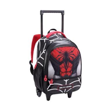 Imagem de Mochila de Rodinha Escolar Infantil Herói Spider Dark Espaçosa e Resistente