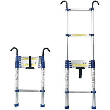 Imagem de OKUOKA Escada telescópica industrial doméstica diária compacta escada telescópica, uso interno ao ar livre, escada de extensão telescópica com gancho de teto, múltiplo, carga 150 kg (tamanho: 7 m/23
