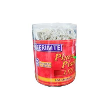 Imagem de Pisca C/ 100 lâmpadas de LED Amarelo 127V C/8 Funções de Brilho Plugue Macho e Fêmea P/Decoração de Natal