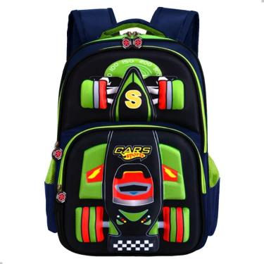 Imagem de Mochila Para Meninos Infantil Carro de Corrida Escolar 3D-Masculino