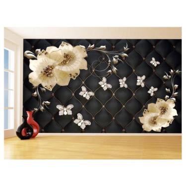Imagem de Papel De Parede 3D Floral Textura Sala Flores 3,5M Xfl270 - Você Decor