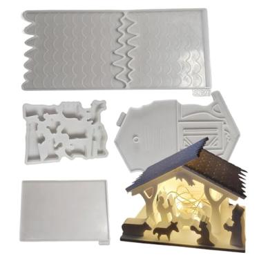 Imagem de Moldes de silicone para presépio para resina - molde de cimento para fabricação de presépios, moldes de silicone para decoração de casa de Natal