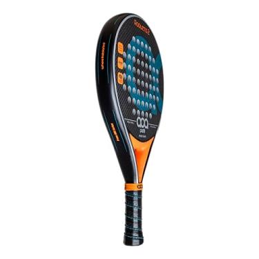 Imagem de ACA Raquete de padel profissional Roqueta 2 azul | formato redondo | moldura de carbono | faces de fibra de vidro | EVA macio preto | ótimo controle