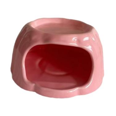 Imagem de Ｂｅｓｇａ Casinha de cerâmica para hamster em formato de, comedouro e esconderijo para pequenos animais, Rosa