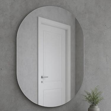 Imagem de Espelho Oval LED Decorativo – Ideal Para Banheiro Sala Quarto E Penteadeira De Maquiagem 40X50 CM(SEM LED)