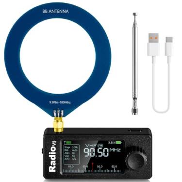 Imagem de Receptor de rádio portátil Si4732 ATS25 AMP, receptor de rádio de banda completa GOOZEEZOO V4.17 adiciona função de decodificação CW, RTTY, função WiFi FM LW AM SSB DIGI CW RDS (com bolsa EVA)