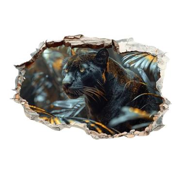 Imagem de MaiKeAYang Decalques de parede 3D, murais, decorações de parede de vinil removíveis, animal leopardo, para sala de estar, quartos de bebê, quarto, banheiro, casa, parede, decoração DIY