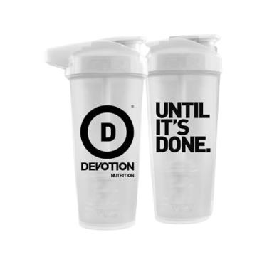 Imagem de Devotion Nutrition Perfect Shaker Bottle 800 ml – Misturador de proteína branco sem vazamento - resistente a quebras, livre de BPA, plástico de grau alimentício