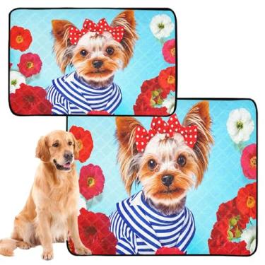 Imagem de CEBUGI Almofadas de xixi laváveis para cães, pacote com 2, almofadas impermeáveis para filhotes de cachorro, antiderrapante, à prova de vazamento, para cama de cachorro