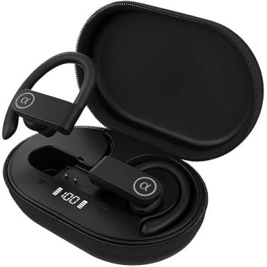 Imagem de Fone Sem Fio Bluetooth Design Esportivo Resistência à água e Suor, Ideal para Corridas, Atividades Físicas - Compativeis Com Android IOS Ajustável Bluetooth modelo J - 60 D Preto