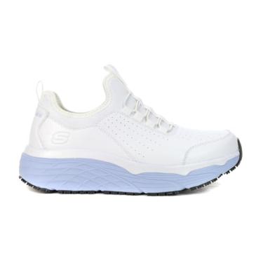 Imagem de Skechers Women's Work Max Cushioning Elite SR - Serotina Sneaker, White/Light Blue, 9.5