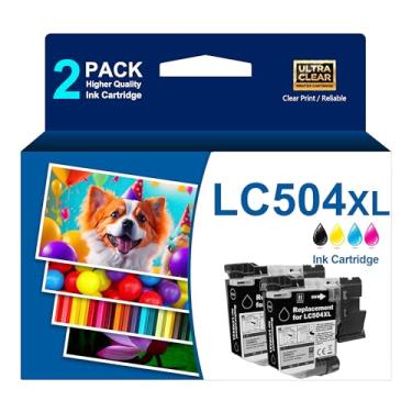 Imagem de LC504XL 2 cartuchos de tinta preta LC504XL de alto rendimento para impressora Brother MFC-J1355DW MFC-J1365DW MFC-J1367DW