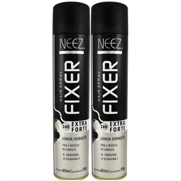 Imagem de Kit 2 Spray Fixador De Cabelo Profissional Neez Laque Capilar Fixação 