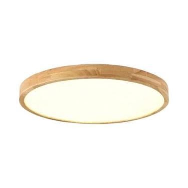 Imagem de Luminárias De Teto LED Nórdicas Ultrafinas De Madeira 23cm/30cm/40cm P