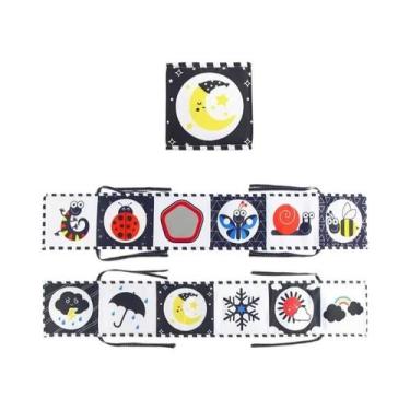 Imagem de Livro Sensorial Preto E Branco Para Bebês De 0 a 12 Meses, Brinquedo M