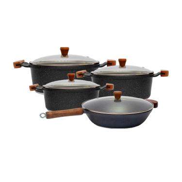 Imagem de Jogo Panelas Granito AM 18 20 24 e Frigideira 24cm Javali