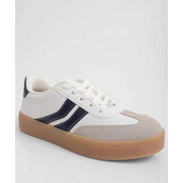 Imagem de Tênis Casual Feminino Recorte Vizzano-11340, 38, Branco, Azul