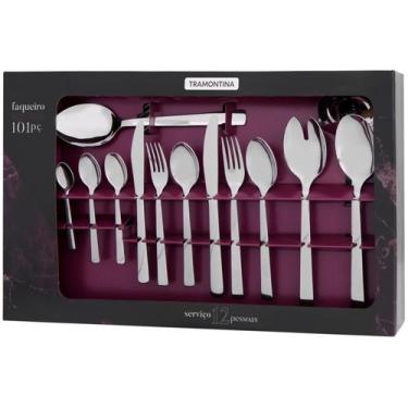 Imagem de Faqueiro Tramontina Inox Oslo - 101 Peças, Prata