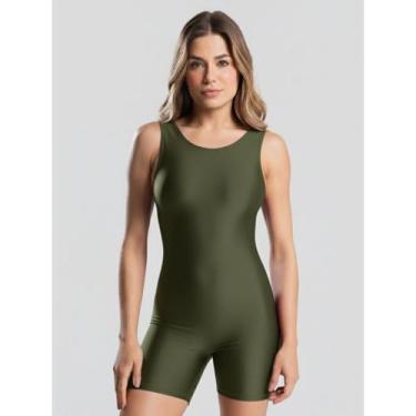 Imagem de Maiô Macaquinho Liso Premium Natação Hidroginástica Academia Fitness M