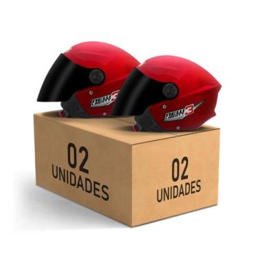 Imagem de Kit 2 Capacetes New Liberty 3 Aberto Viseira Fumê Pro Tork Masculino F