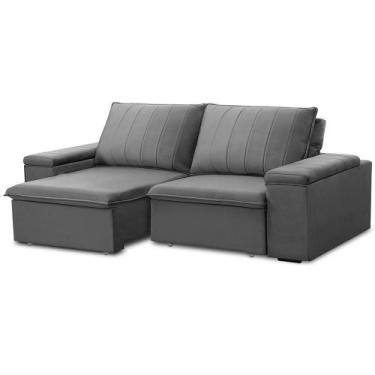 Imagem de Sofá 3 Lugares Retrátil Reclinável Para Sala 205cm Malfati F04 Veludo 