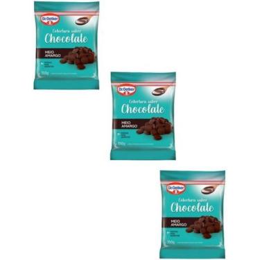 Imagem de Kit 3 Coberturas Moedas Chocolate Meio Amargo Dr. Oetker