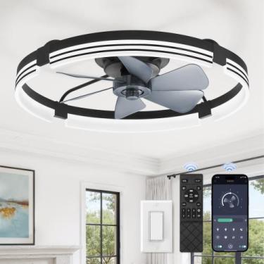 Imagem de Ventilador de Teto ZMISHIBO 24" com Luz LED, 6 Velocidades e Controle 