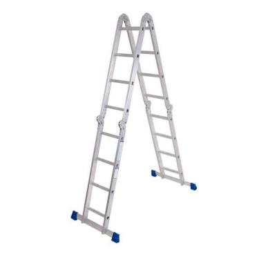 Imagem de Escada Alumínio Multifuncional 16 Degraus 4x4 - Altura 4,61m - Mor