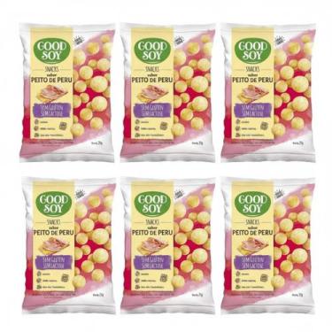 Imagem de Kit 6 snack natural de peito de peru 25g goodsoy sem gluten e lactose 