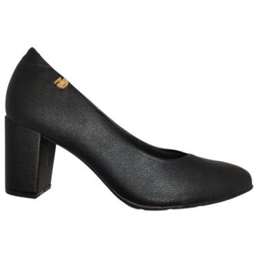 Imagem de Sapato Scarpin Feminino Salto Bloco Medio Modare 7377.105, Preto, 38