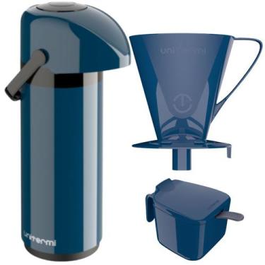 Imagem de Kit Garrafa Térmica Verona 1 Litro Suporte para Filtro de Café e Açuca