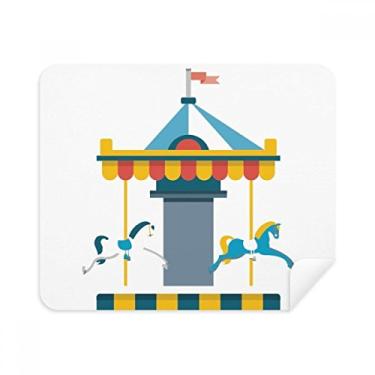 Imagem de Pano de limpeza de tela com ilustração de carrossel Amazing Funny Park 2 peças de tecido de camurça