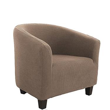 Imagem de Capa de cadeira de clube capas de cadeira de banheira para poltronas, capa de poltrona de alta elasticidade, protetor de móveis para sala de estar, capas traseiras removíveis (2 peças cáqui)
