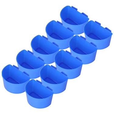 Imagem de Copo de comida, copos de alimentação de pombos copos pendurados de pombos copo de água design especial para alimentação (azul grande)