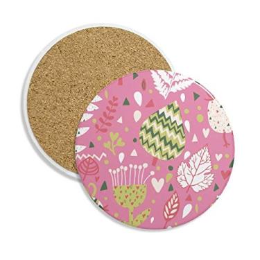 Imagem de Porta-copos de cerâmica com tinta colorida para plantas de flores, suporte de caneca, pedra absorvente para bebidas, presente de 2 peças