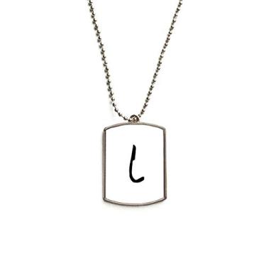 Imagem de DIYthinker Colar de aço inoxidável com pingente de identificação de cachorro com silhueta preta Iota do alfabeto grego