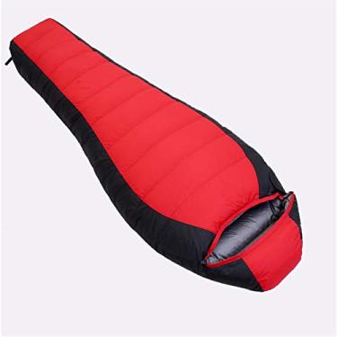 Imagem de C/H Saco de dormir hidrofóbico 650 Fill Power com tecido sintético avançado – Ultraleve 4 estações para homens e mulheres, mochila projetada para climas frios