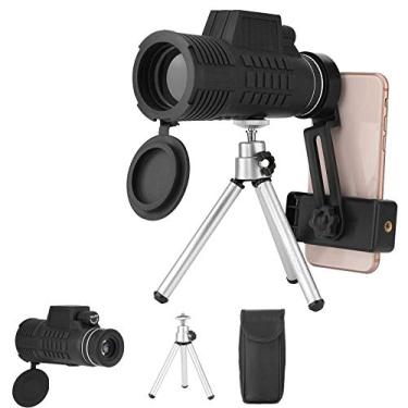 Imagem de Telescópio monocular 50x 60mm, telescópio celular 50x60 Óculos ópticos à prova d'água Lentes de câmera monoculares de telefone com tripé e clipe de telefone