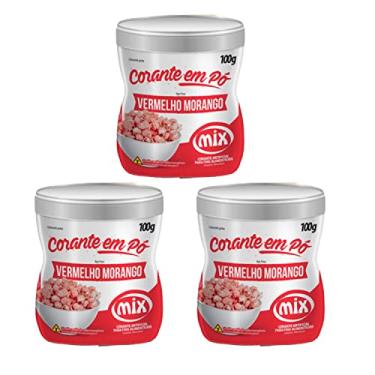Imagem de Corante Em Pó Alimentício Confeitaria Kit 3 Potes Mix (Vermelho Morango)
