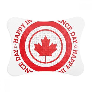 Imagem de Moldura de quebra-cabeça de folha de bordo e independência cananda, enfeite de jogo de quebra-cabeça