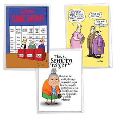 Imagem de NobleWorks 3 pacotes sortidos de cartões de aniversário bem-humorados para homens e mulheres, com envelopes de 12,7 x 17,7 cm (3 designs, 1 cada), notas antigas VC2811BDG-C1x3