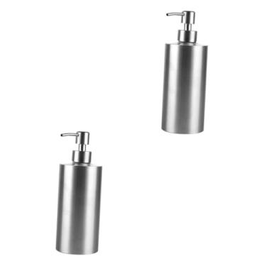 Imagem de Holibanna 2 Peças dispensador de sabão de pia garrafa de licor xampu dispensador de sabonete dispensador de sabão de aço inoxidável frascos de loção de aço inoxidável Tipo push recipiente