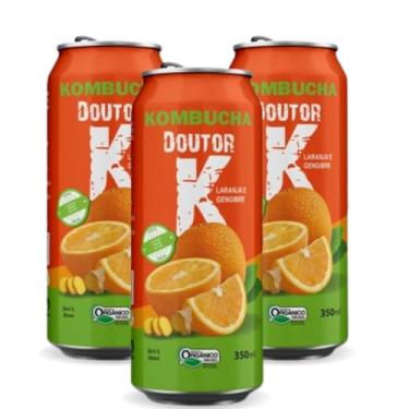 Imagem de 3x Kombucha Laranja e Gengibre 350ml Doutor K