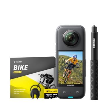 Imagem de Insta360 X3 - Pacote de câmara de ação impermeável de 360° com sensor de 1/2", 5,7 K 360°, fotos de 72 MP a 360°, estabilização, ecrã táctil de 2,29 polegadas, feedback de vibração,